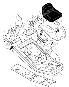 Chassis And Hood Diagram and Parts List for 309000X31A  Briggs and Stratton Lawn Tractor